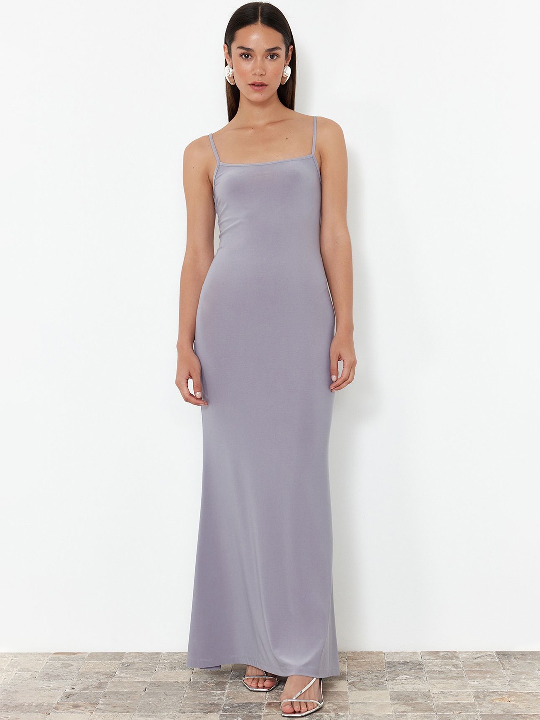 

Trendyol Shoulder Straps Maxi Dress, Grey