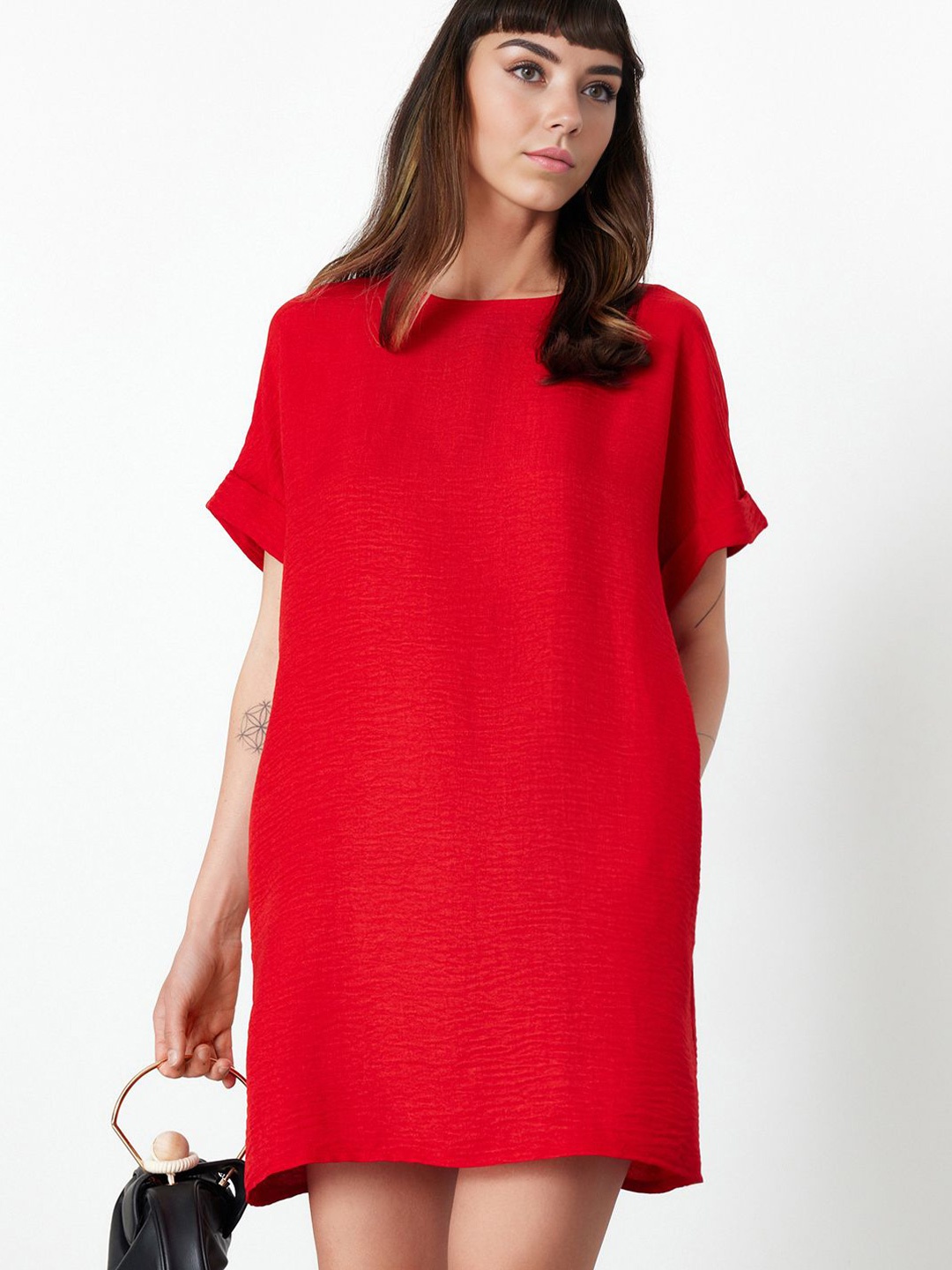 

Trendyol Round Neck T-shirt Dress, Red