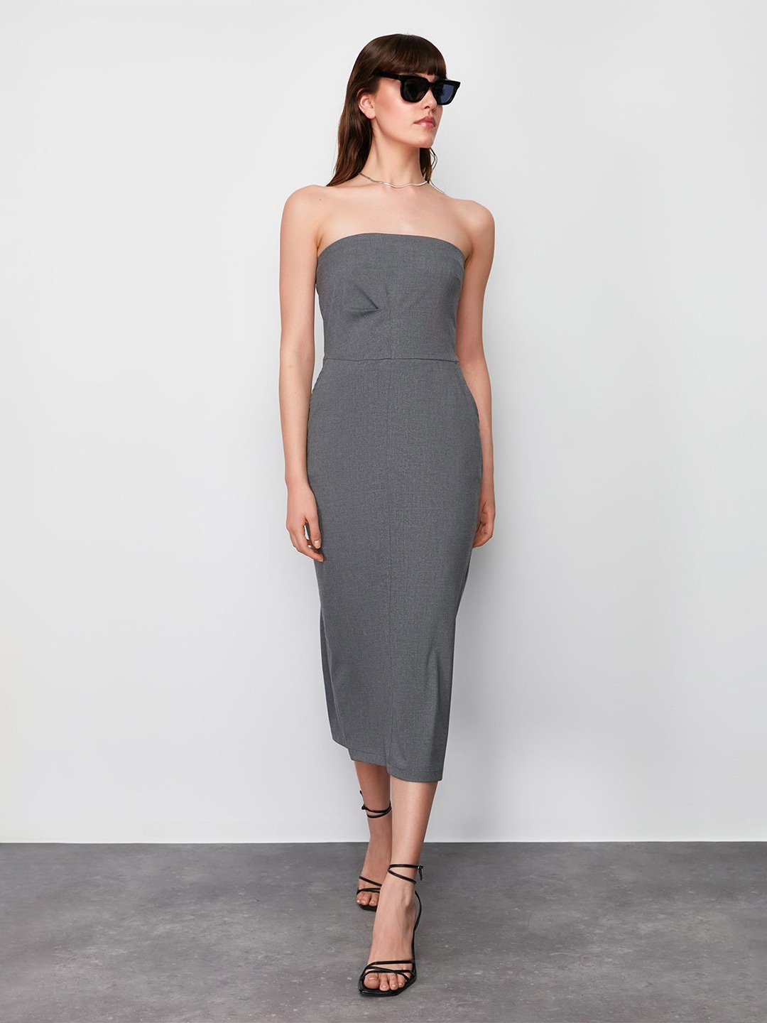 

Trendyol Sheath Midi Dress, Grey