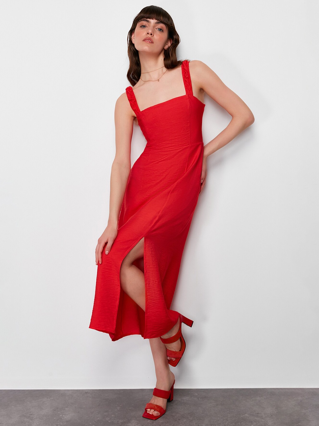 

Trendyol Bodycon Midi Dress, Red