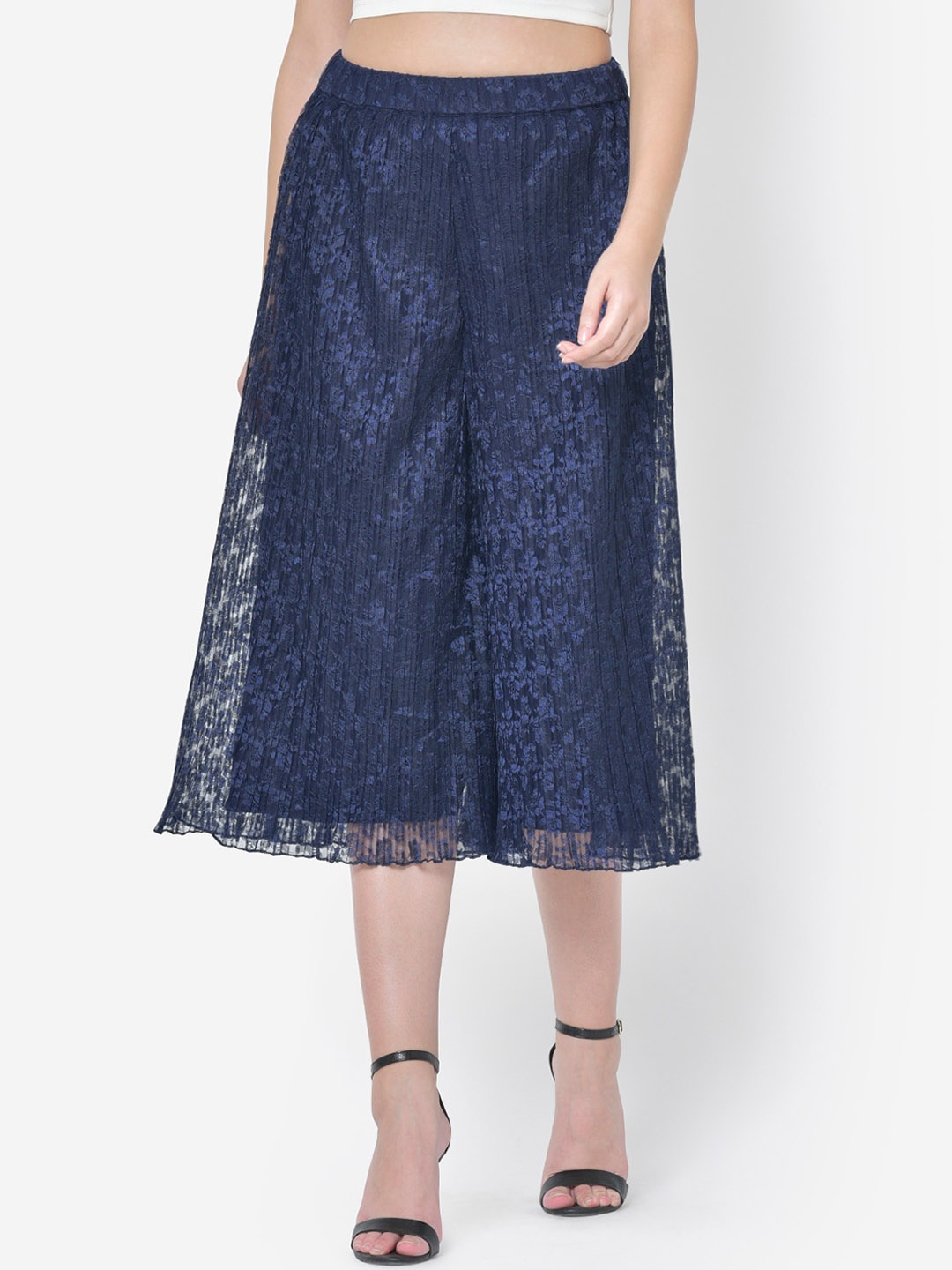 

Martini Women Relaxed Loose Fit Wrinkle Free Culottes Trouser, Navy blue