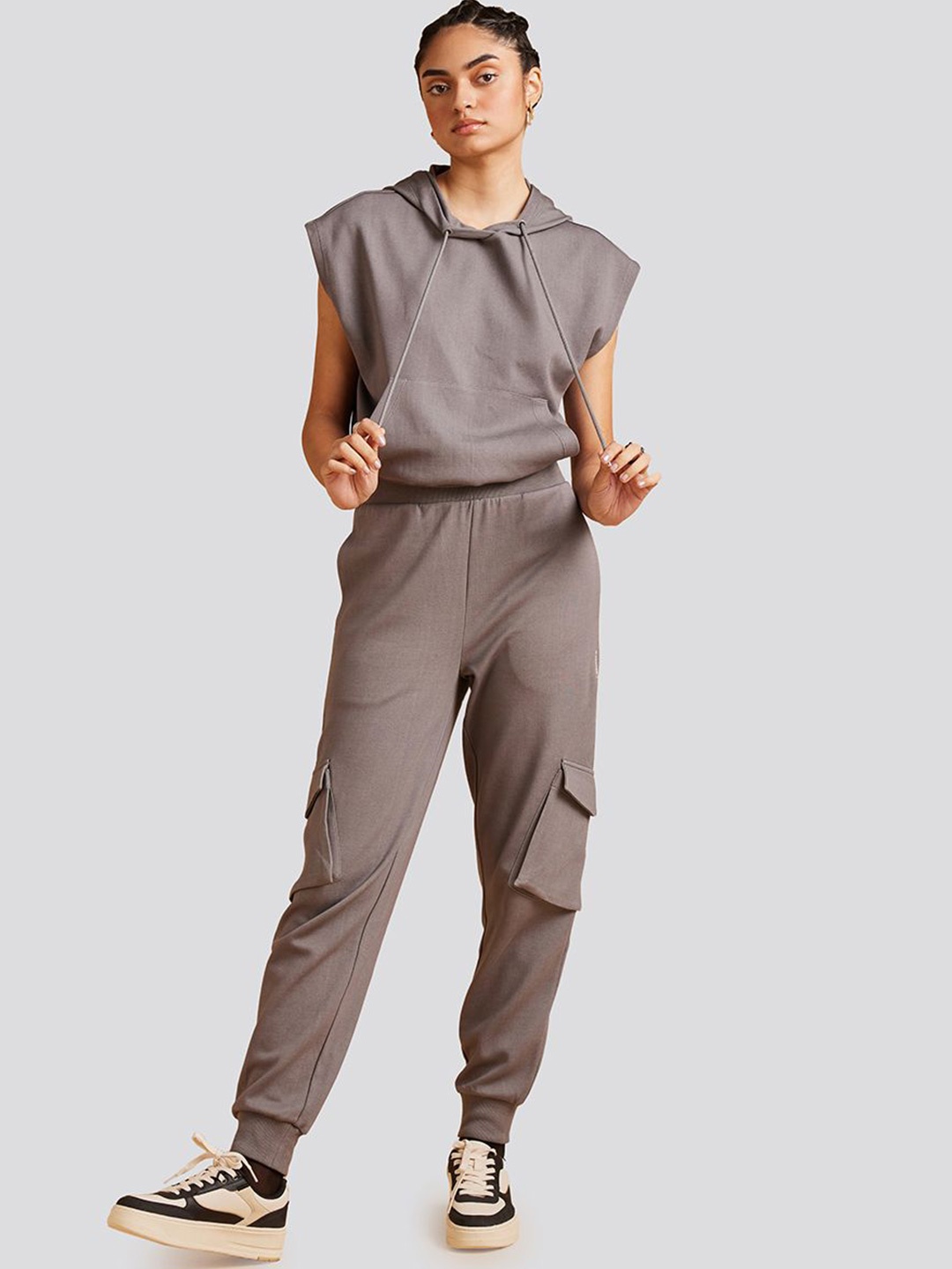 

Muvazo Hooded Regular Cotton Top, Grey