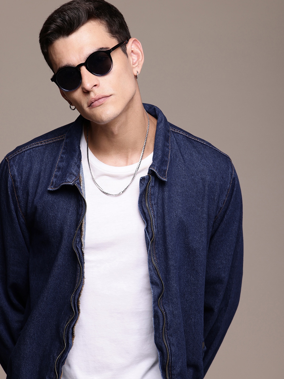 

The Roadster Life Co. Pure Cotton Bomber Jacket, Blue