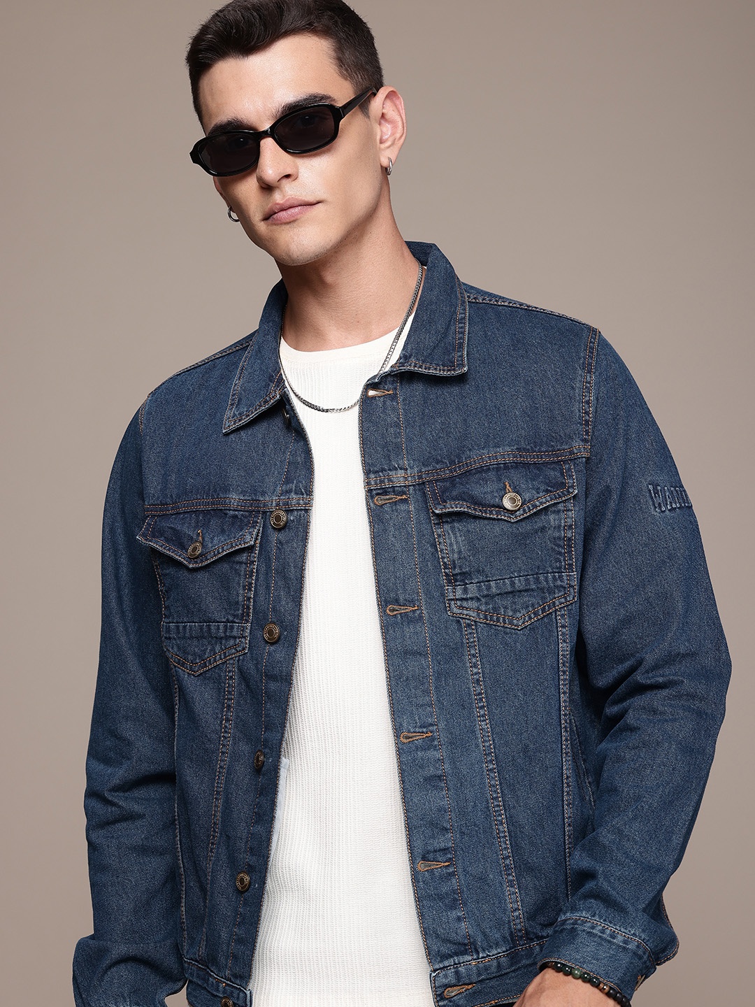 

The Roadster Life Co. Pure Cotton Denim Truckers Jacket, Blue