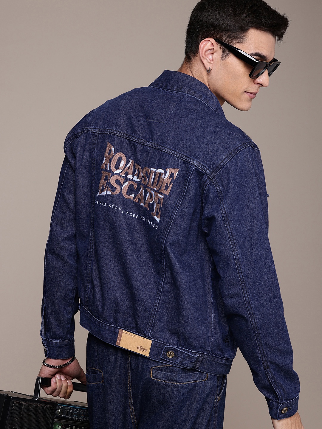 

The Roadster Life Co. Embroidered Pure Cotton Denim Jacket, Blue