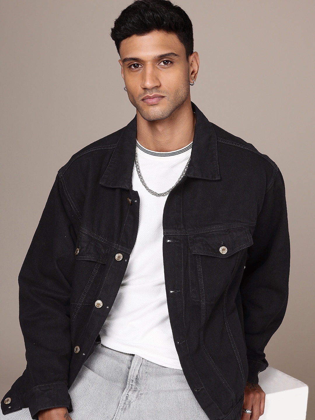 

The Roadster Life Co. Pure Cotton Denim Jacket, Black