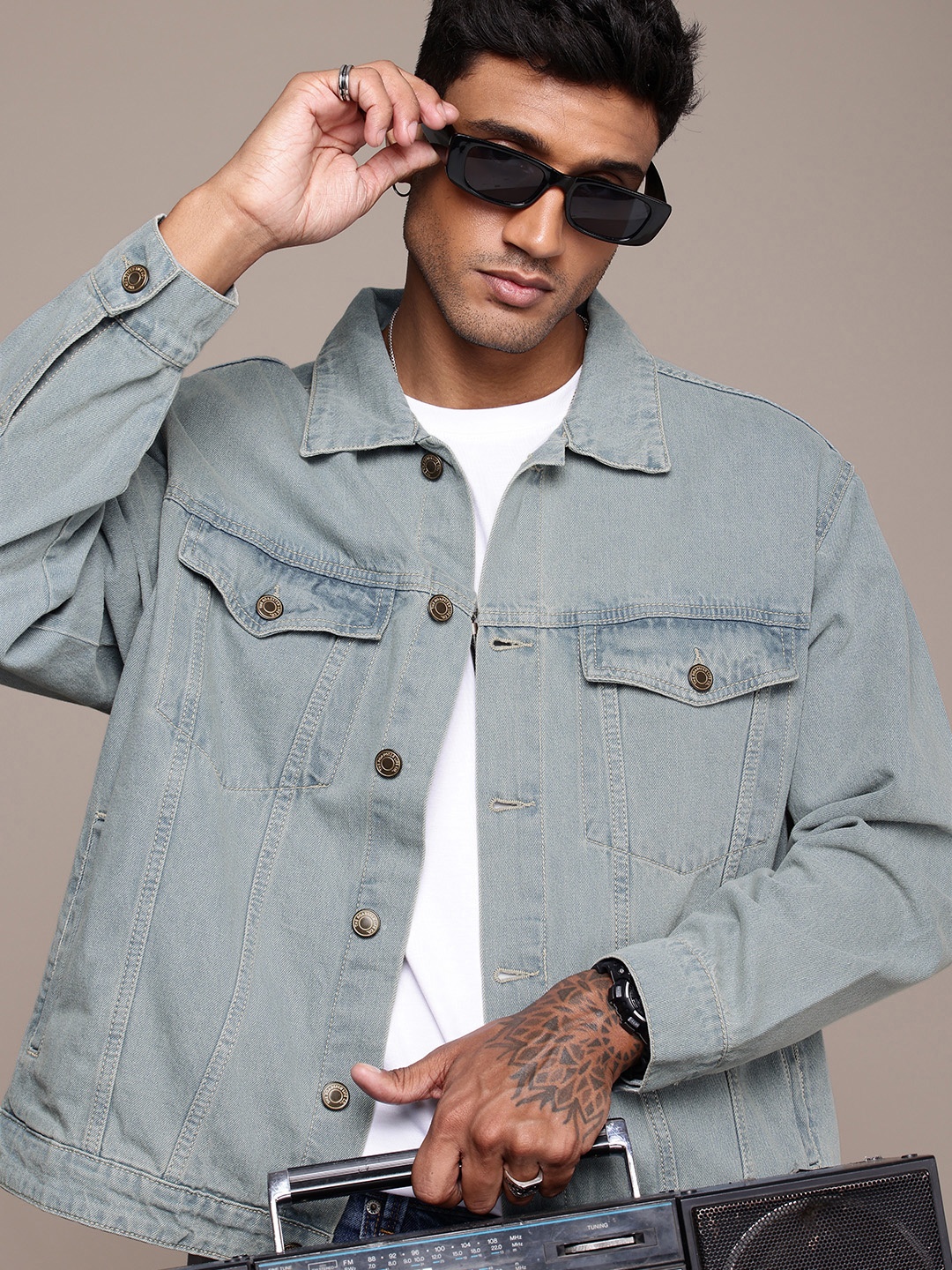 

The Roadster Life Co. Pure Cotton Denim Truckers Jacket, Blue