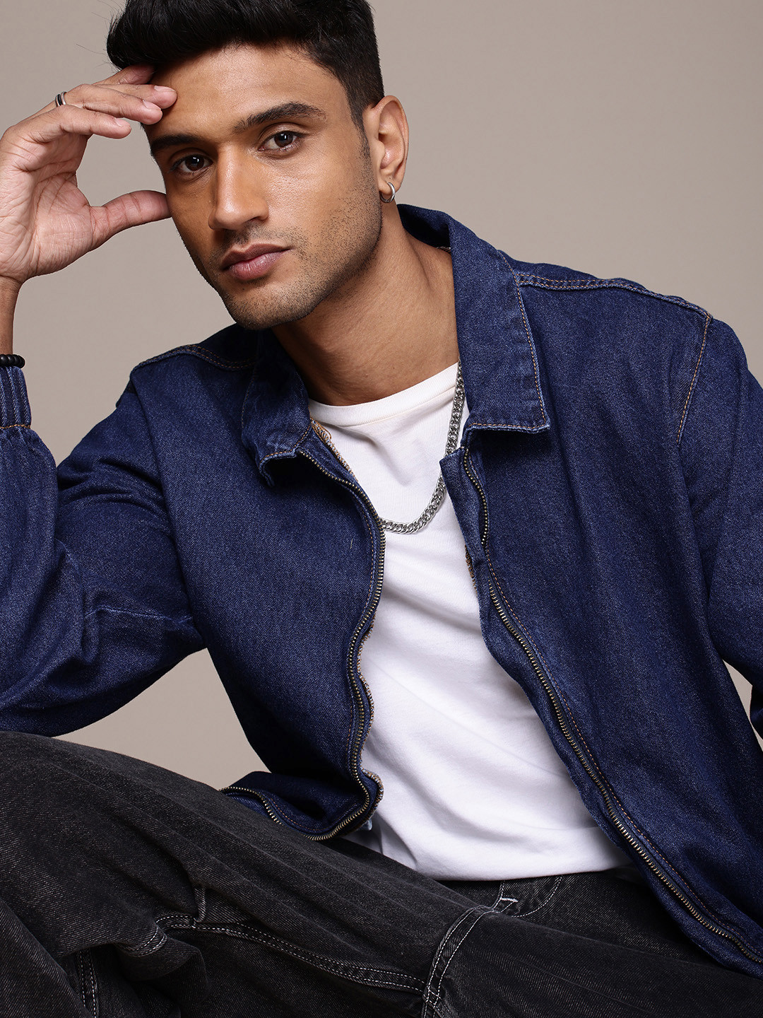 

The Roadster Life Co. Pure Cotton Bomber Jacket, Blue