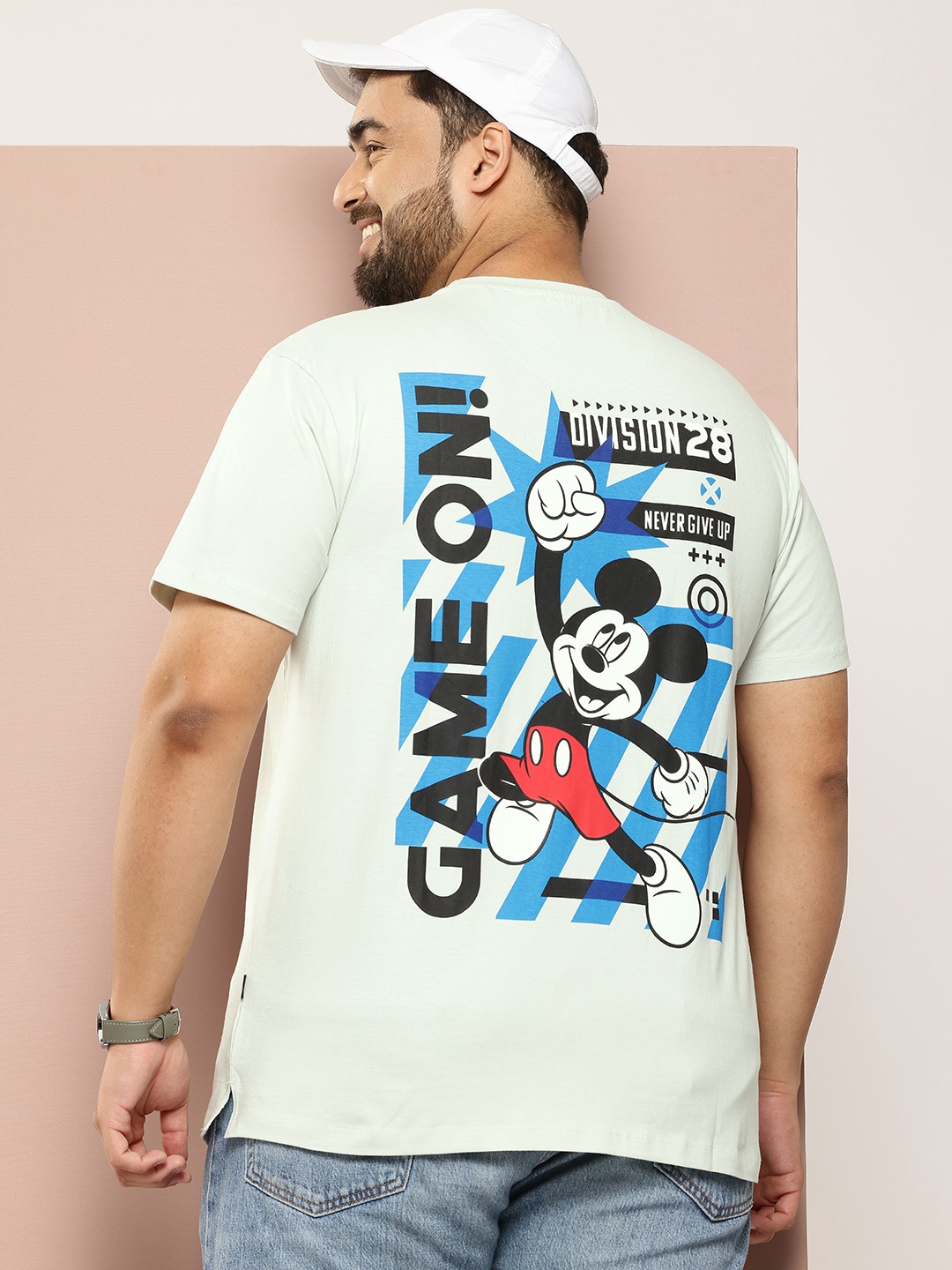 

Sztori Plus Size Mickey Mouse Printed T-Shirt, Blue
