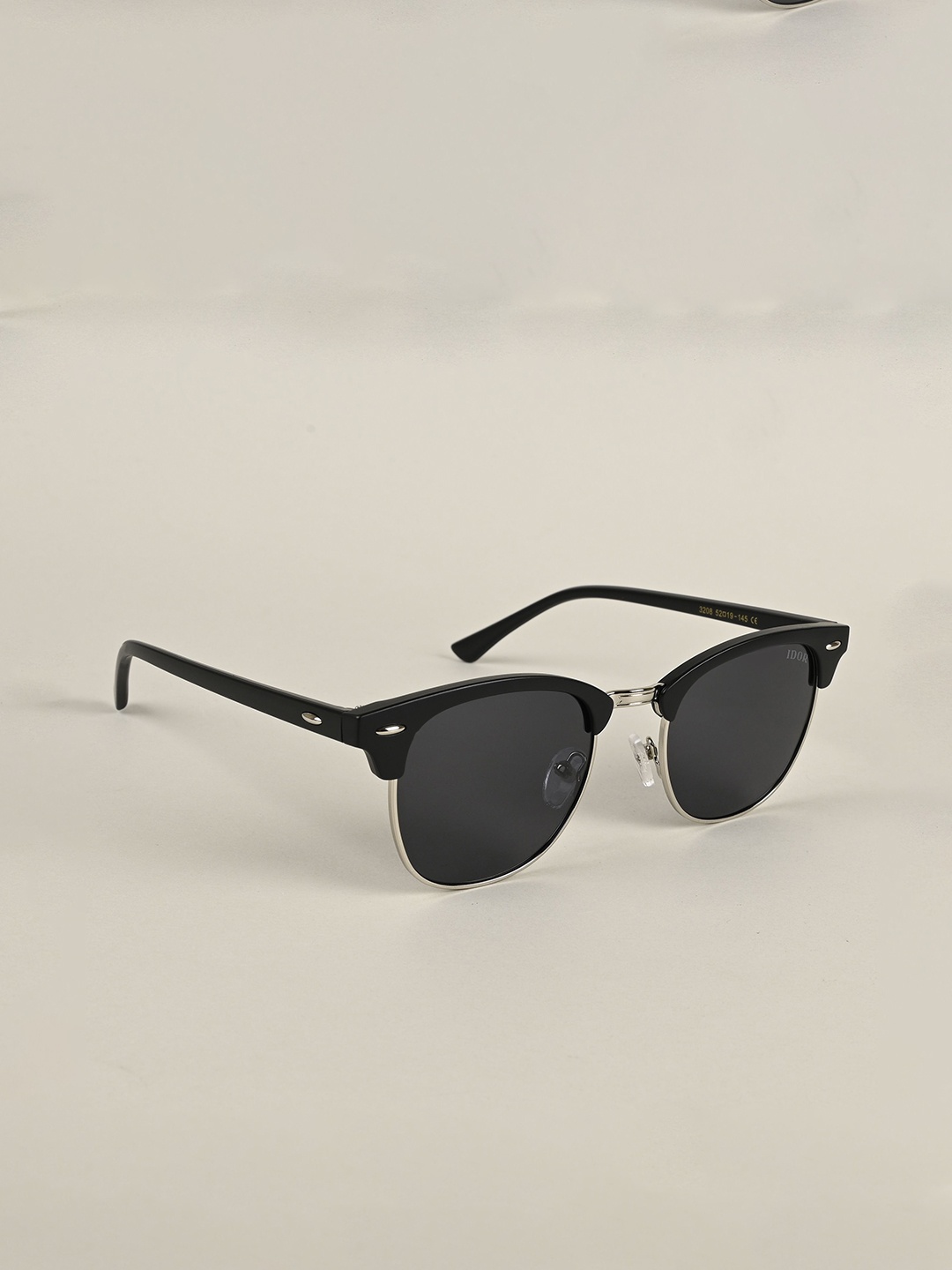 

IDOR Unisex Square Sunglasses With UV Protected Lens IDOR-3016-SLV-BLK, Black