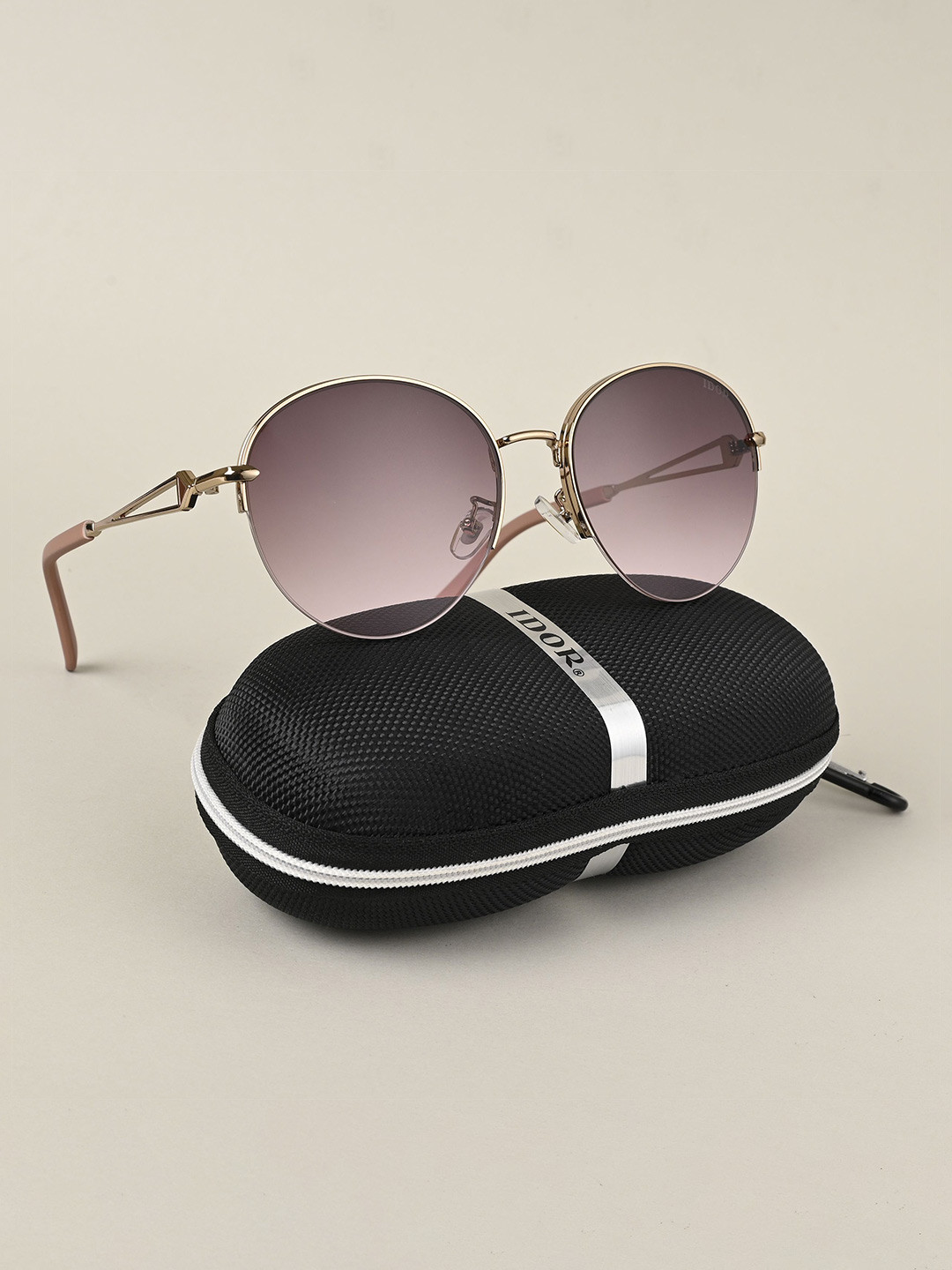 

IDOR Unisex Round Sunglasses with UV Protected Lens IDOR-941-GRDPNK, Pink