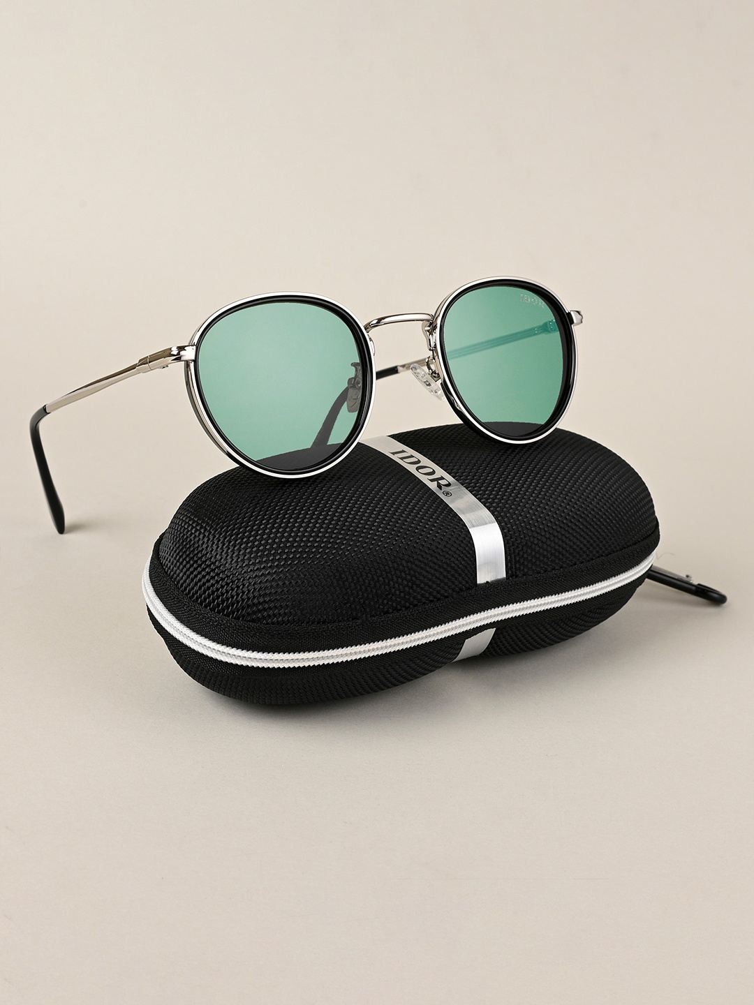 

IDOR Unisex Round Sunglasses With UV Protected Lens IDOR-3409-GRN, Green