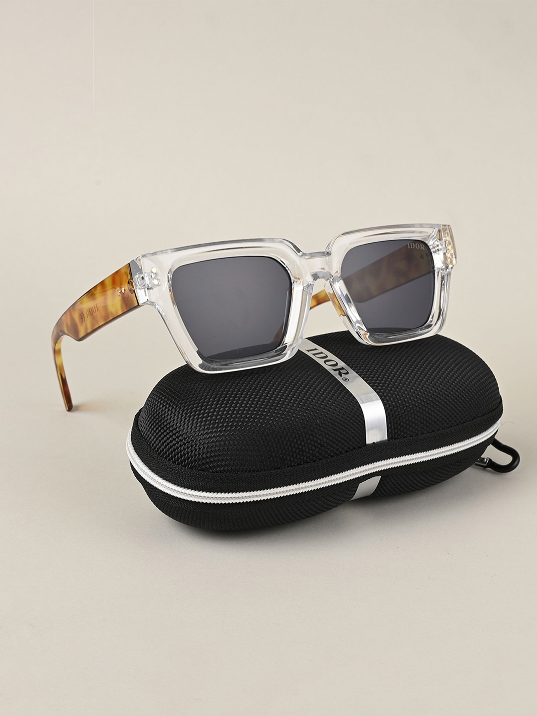 

IDOR Unisex Square Sunglasses with UV Protected Lens IDOR-98170-C8, Black