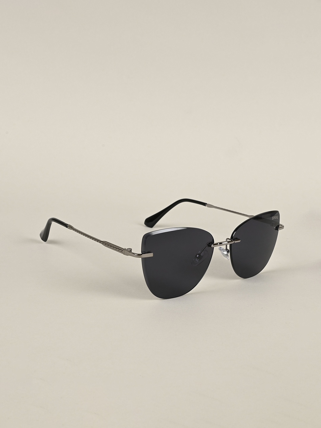

IDOR Unisex Cateye Sunglasses with UV Protected Lens IDOR-7418-C7, Black