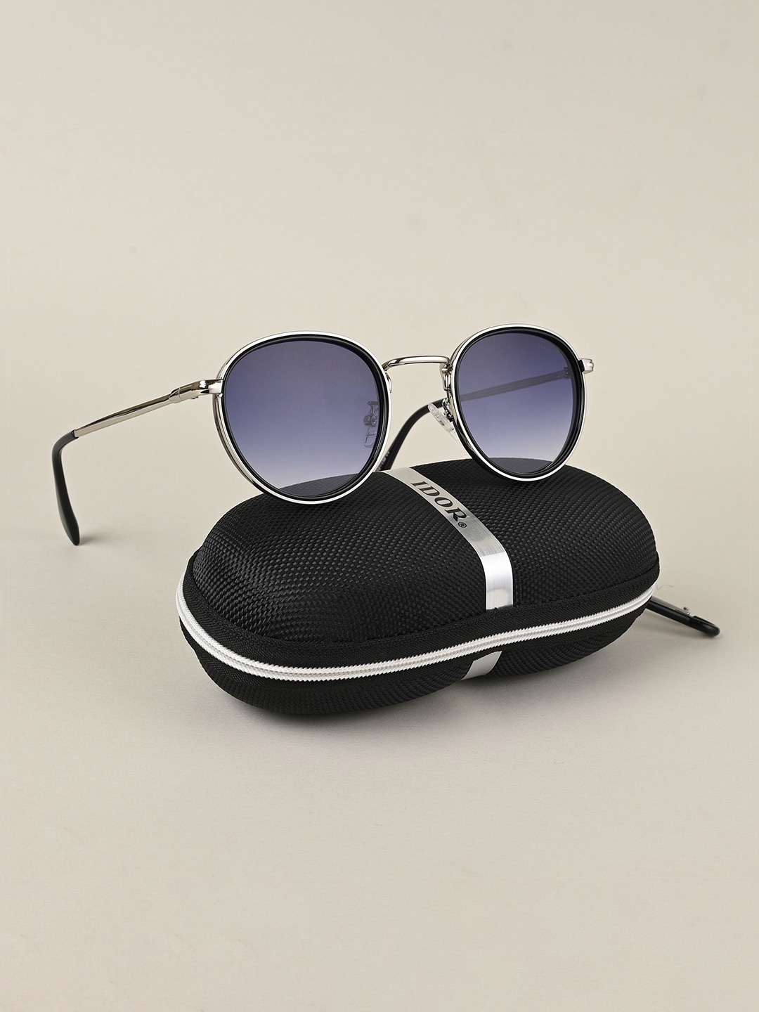 

IDOR Unisex Round Sunglasses with UV Protected Lens IDOR-3409-BLU, Blue