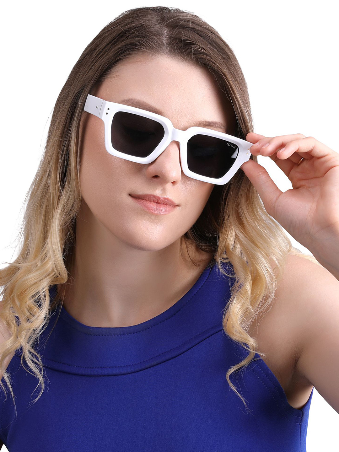 

IDOR Unisex Square Sunglasses With Polarised and UV Protected Lens IDOR-98168-C3, Black