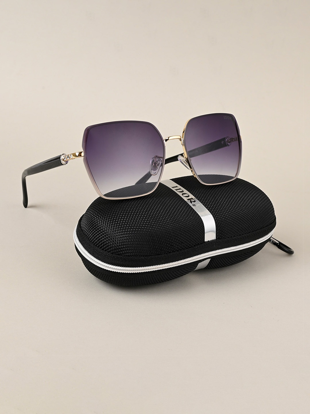 

IDOR Unisex Square Sunglasses with UV Protected Lens IDOR-889-GRY, Grey