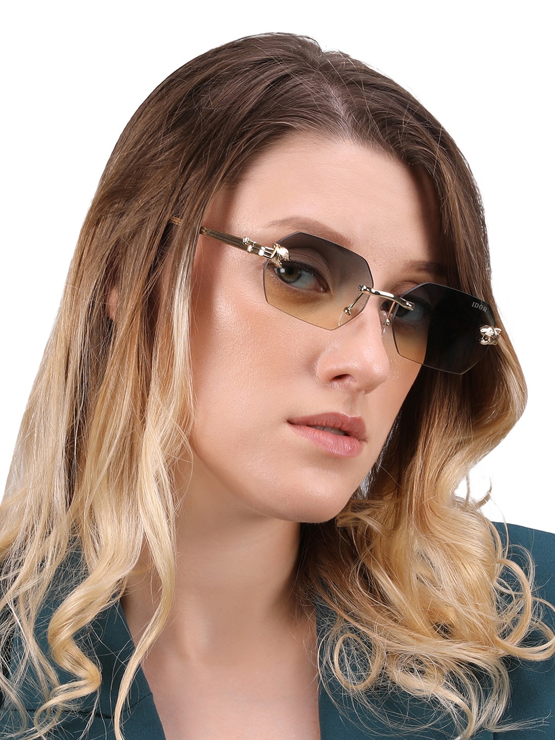 

IDOR Unisex Rectangle Sunglasses with UV Protected Lens IDOR-7560-GRDBLU, Blue