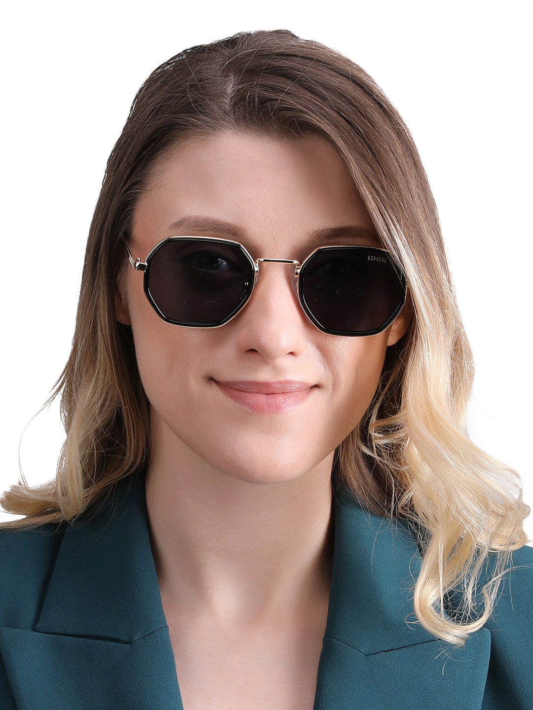 

IDOR Unisex Round Sunglasses With UV Protected Lens IDOR-3410-SLV-BLK, Black
