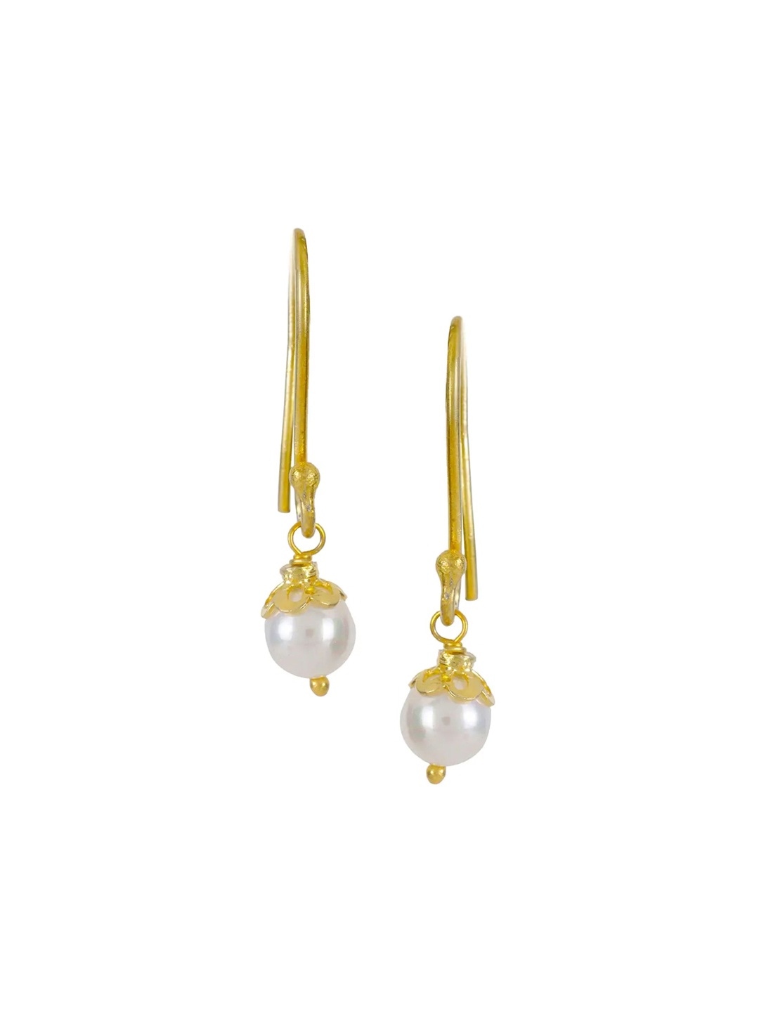 

Unniyarcha 92.5 Silver Gold-Plated Beaded Contemporary Drop Earrings