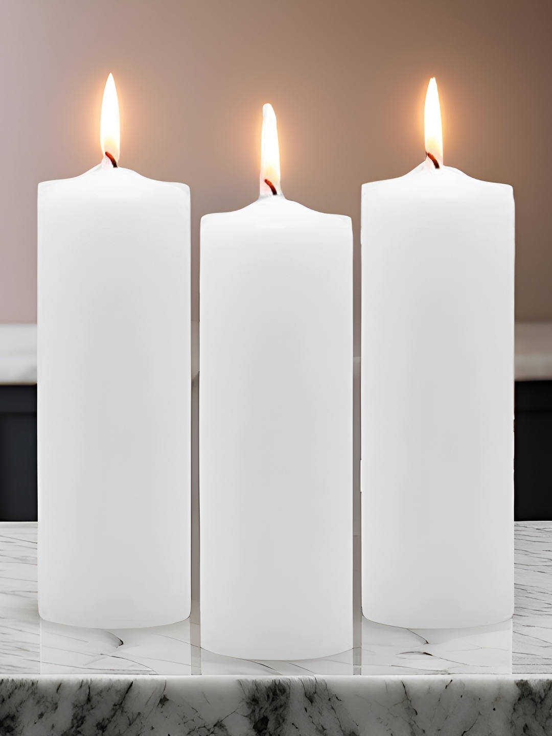

atorakushon White 3 Pieces Scented Cylinderical Pillar Candle