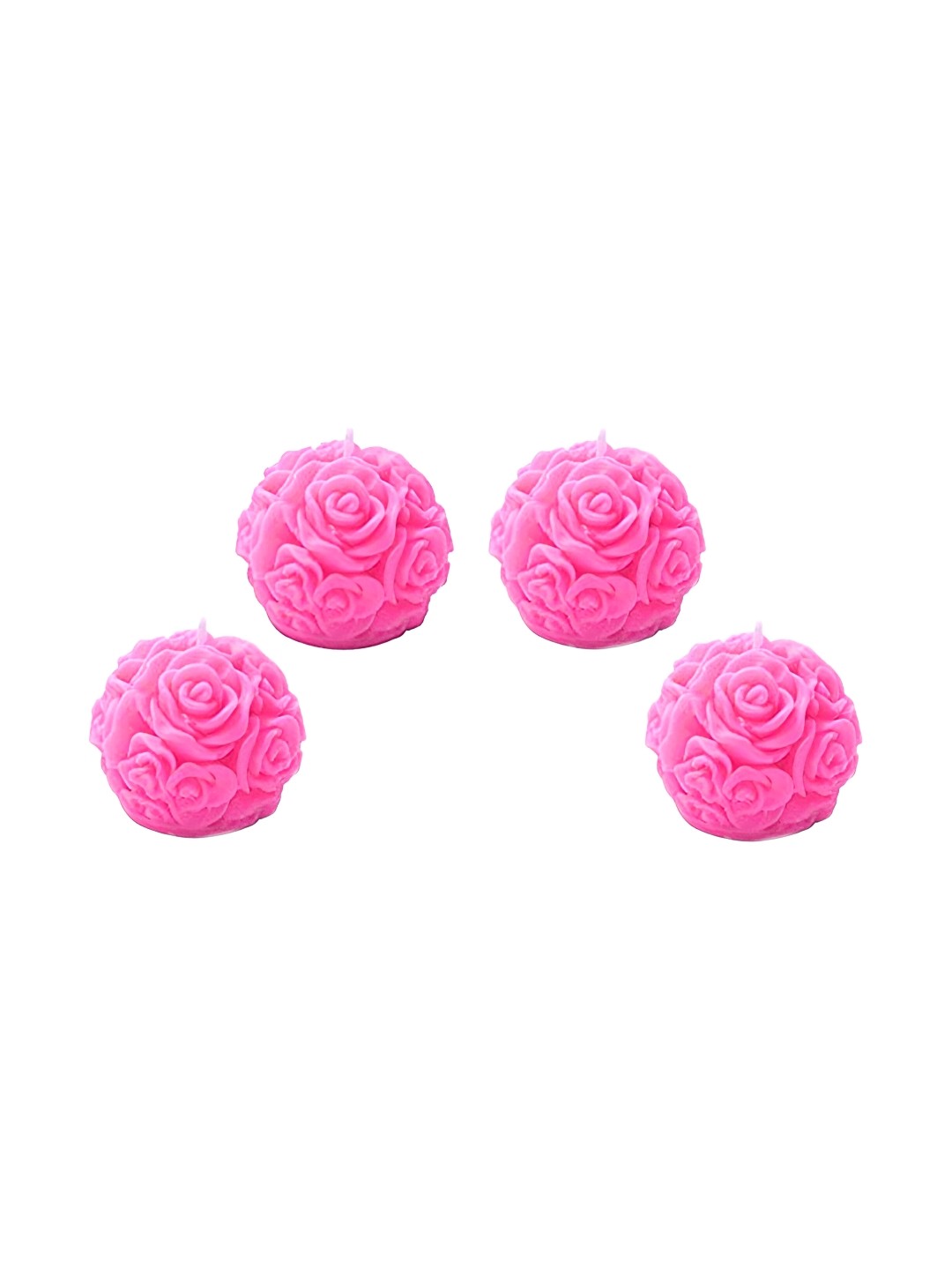 

atorakushon Pink 4 Pieces Scented Spherical Pillar Candle