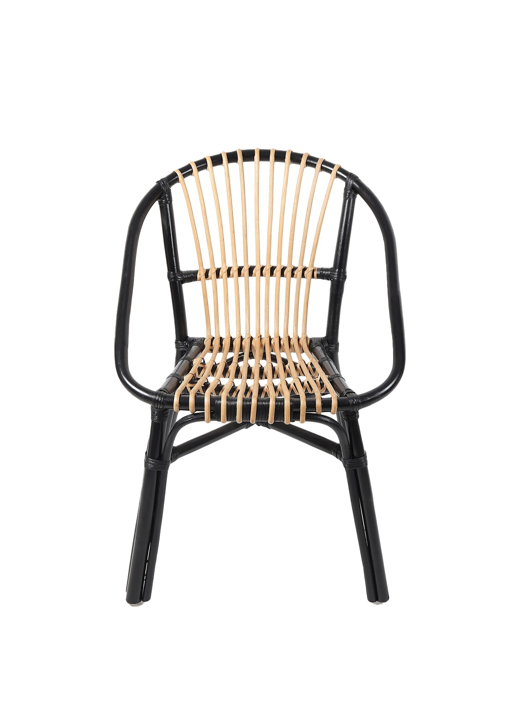 

HABERE INDIA Black & Beige Bamboo Rattan Chair