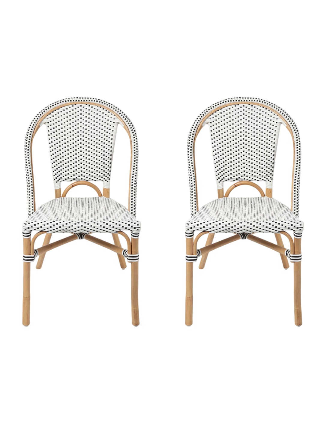 

HABERE INDIA Bistro 2-pcs White Bamboo Garden Chairs
