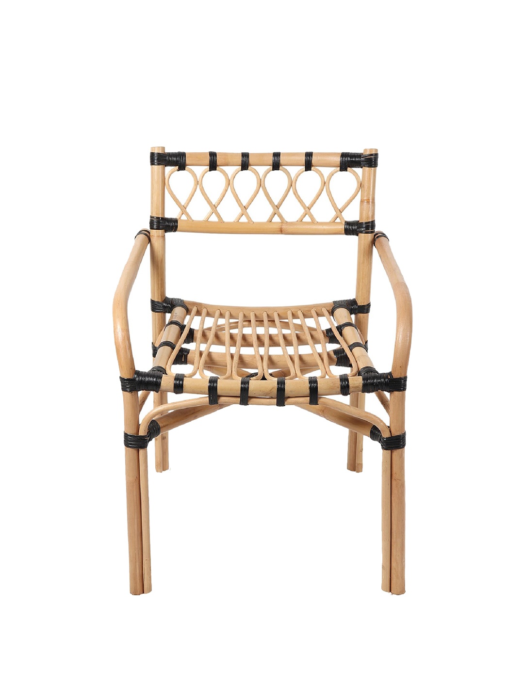 

HABERE INDIA Nimpuna Bamboo Rattan Chair, Beige