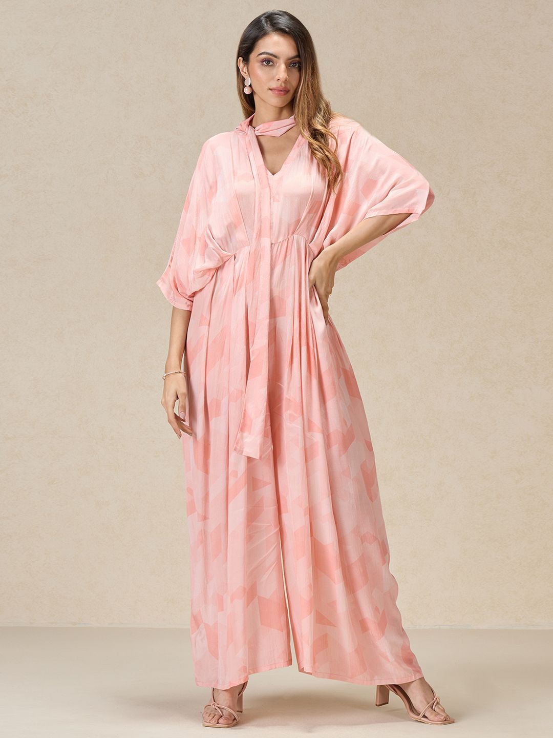 

navyasa by liva Liva Printed Basic Jumpsuit, Peach