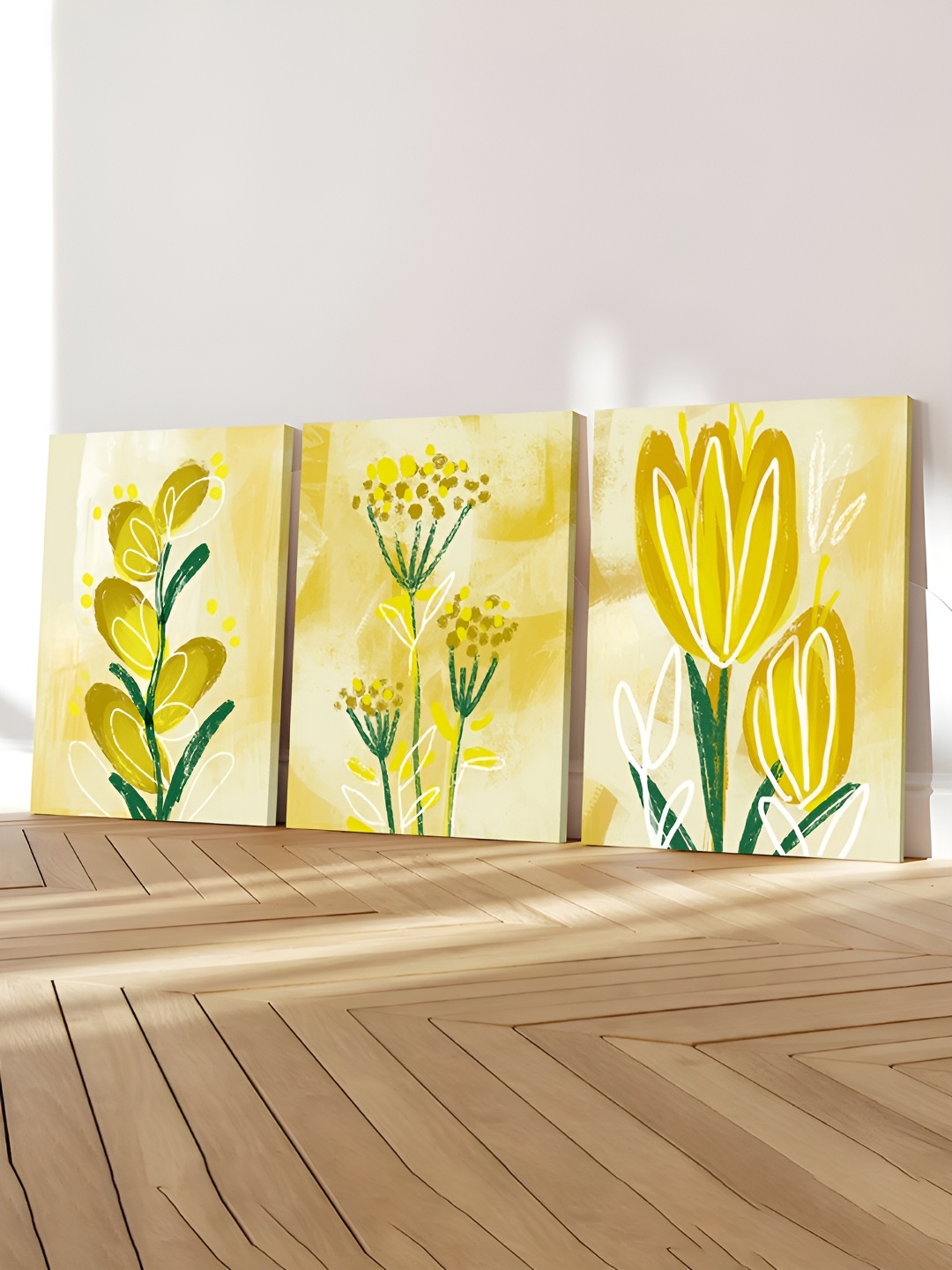 

Art Street Canvas Painting Bohemian Plant with Flower Wall Art, Yellow