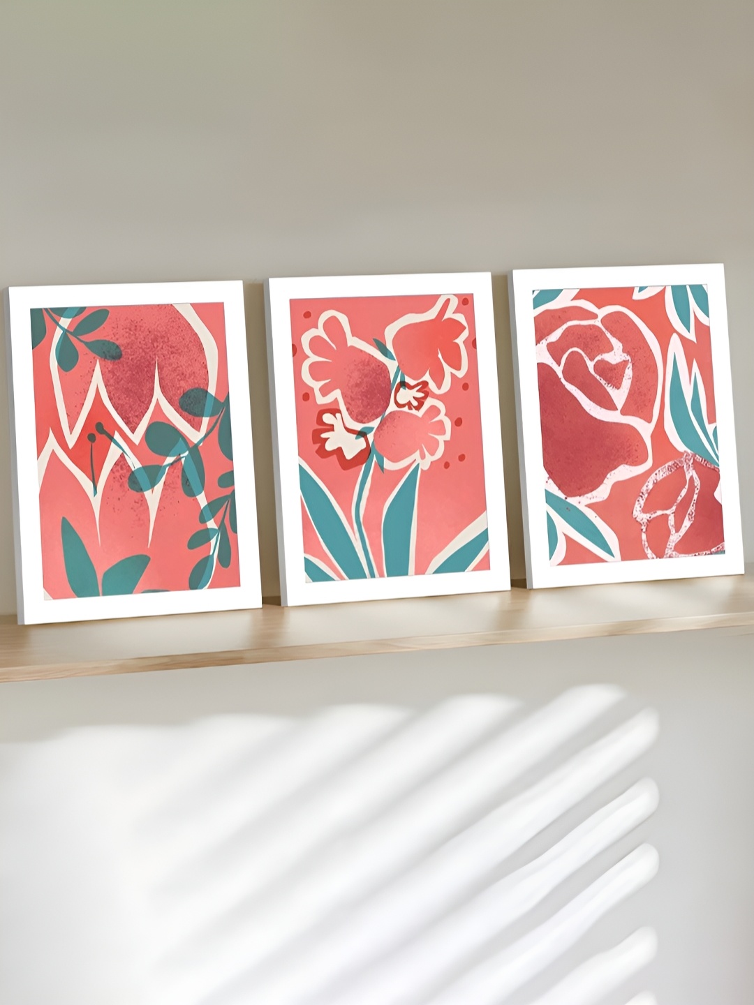 

Art Street Pink & Blue 3 Piece Paper Floral and Botanical Paintings Wall Art