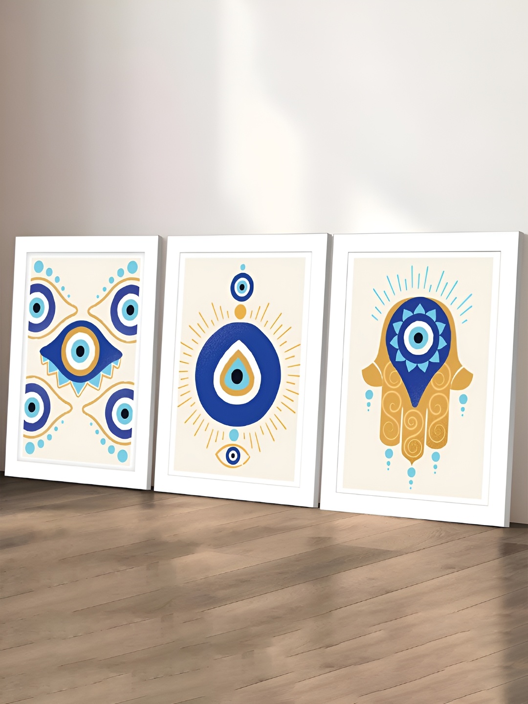 

Art Street Wall Hanging Art Prints Evil Eyes Textured Poster, Blue
