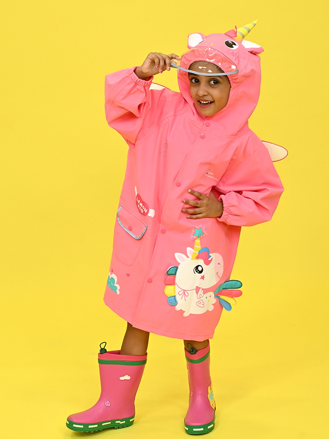 

Little Surprise Box LLP Kids Waterproof Rain Jacket, Pink