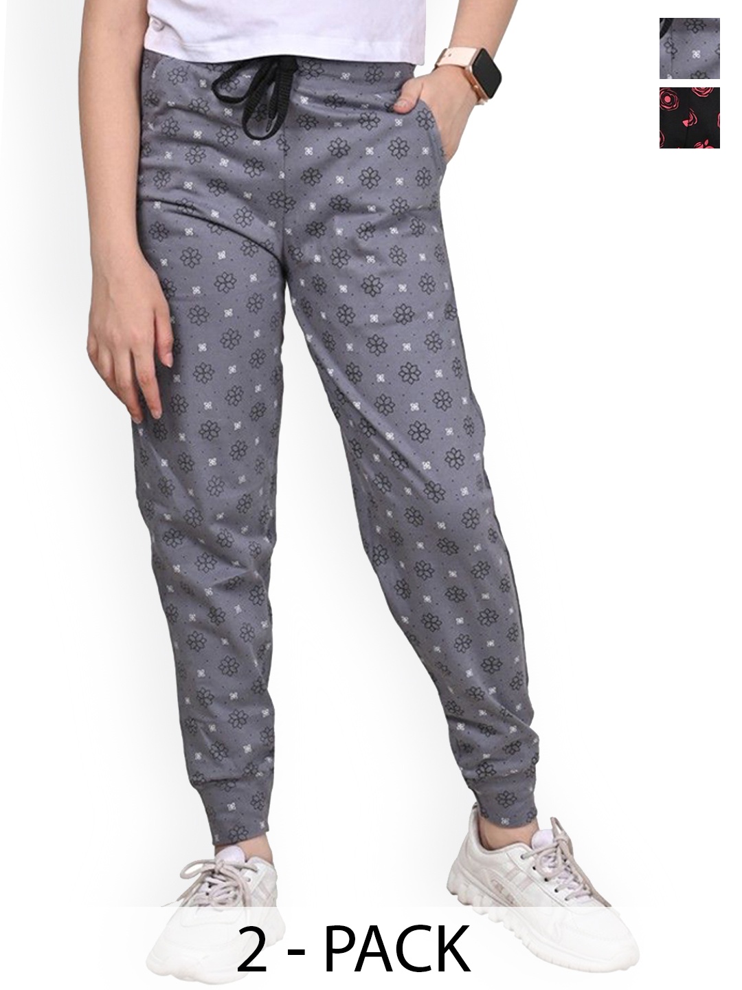 

BAESD Girls Pack Of 2 Pure Cotton Joggers, Grey