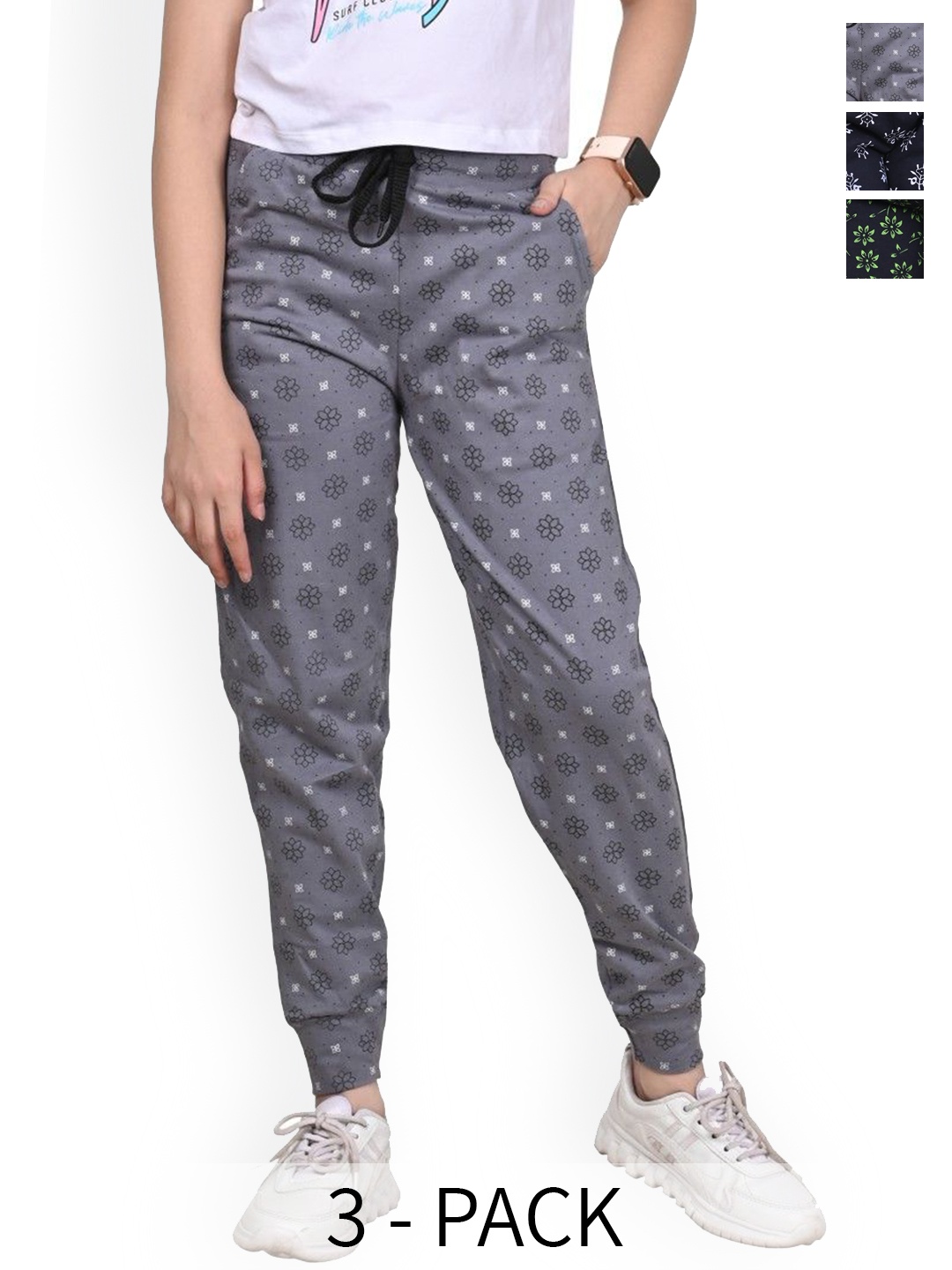

BAESD Girls Pack Of 3 Pure Cotton Joggers, Grey