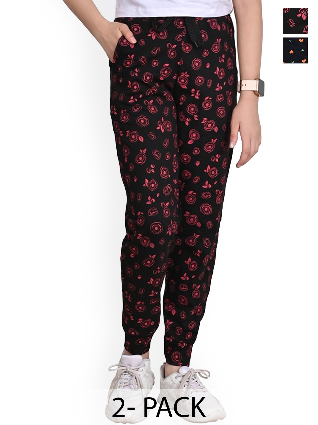

BAESD Girls Pack Of 2 Pure Cotton Joggers, Black