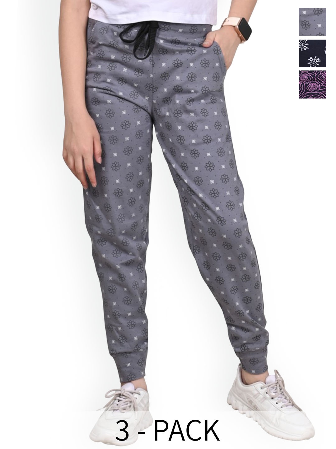 

BAESD Girls Pack Of 3 Pure Cotton Joggers, Grey