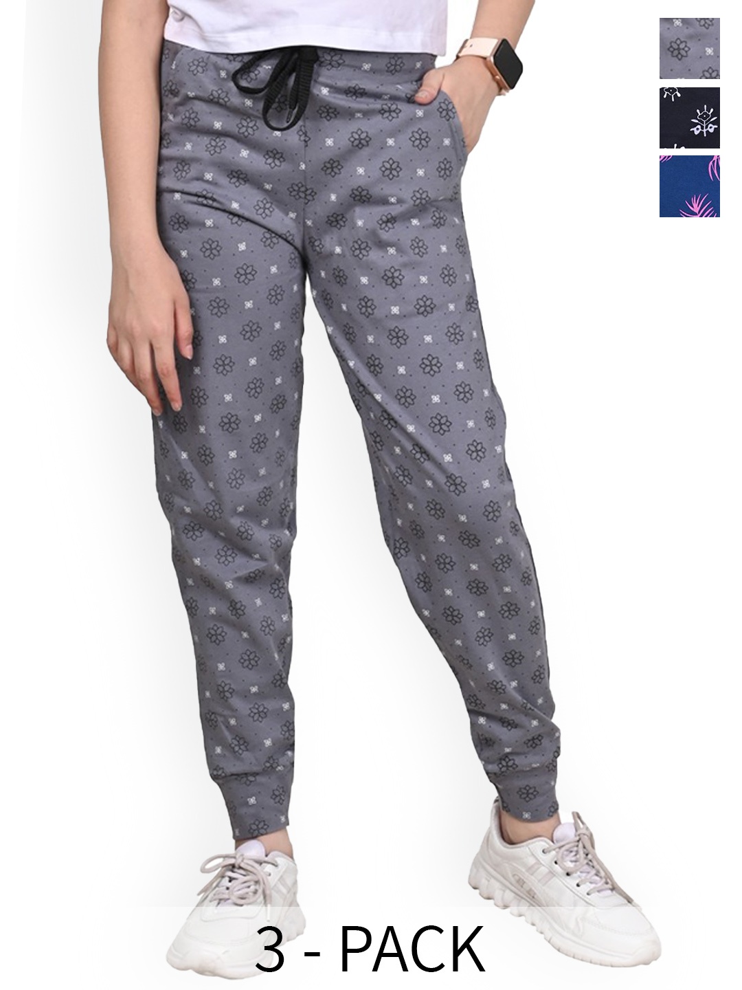

BAESD Girls Pack Of 3 Pure Cotton Joggers, Blue