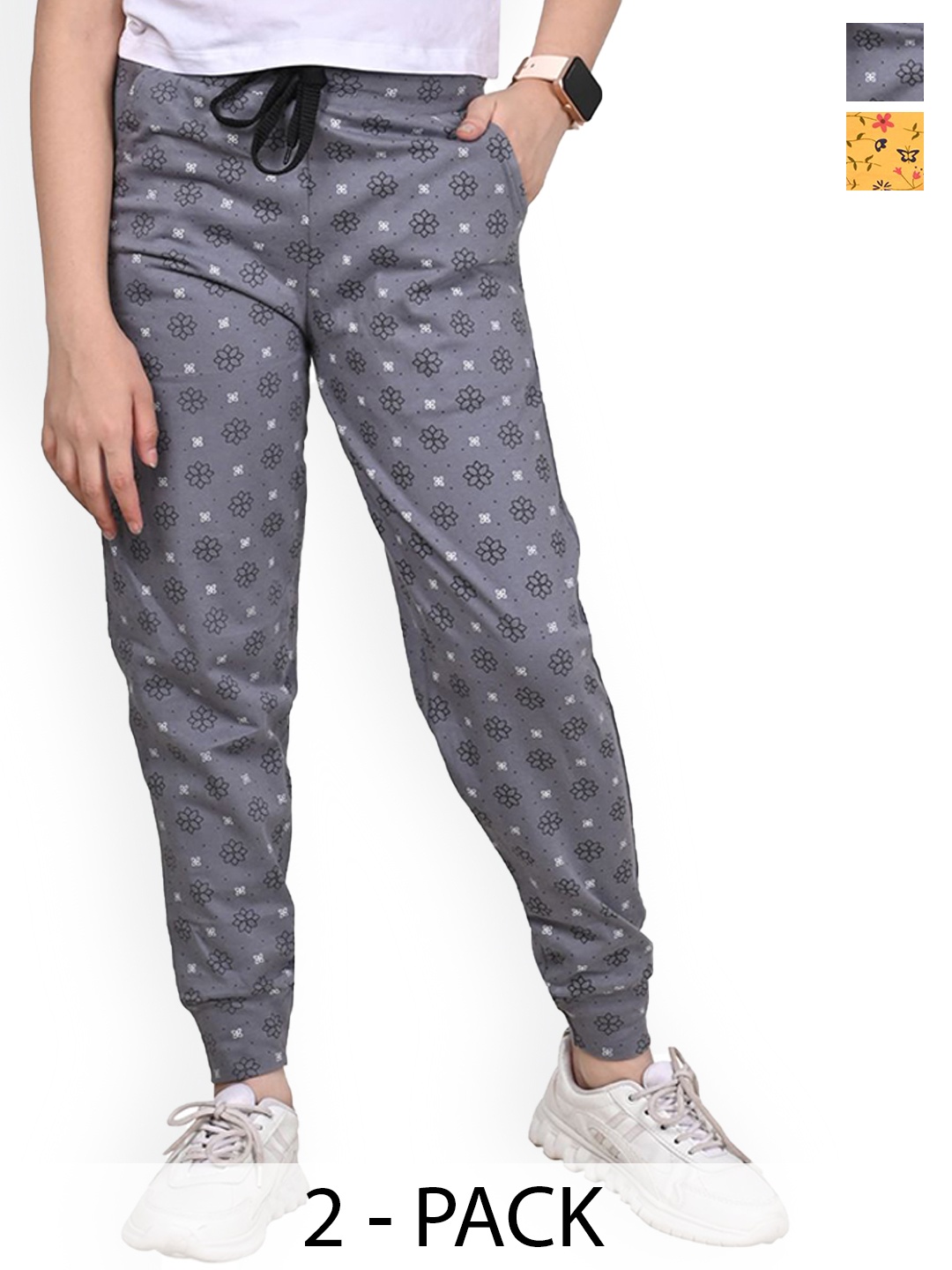 

BAESD Girls Pack Of 2 Pure Cotton Joggers, Yellow