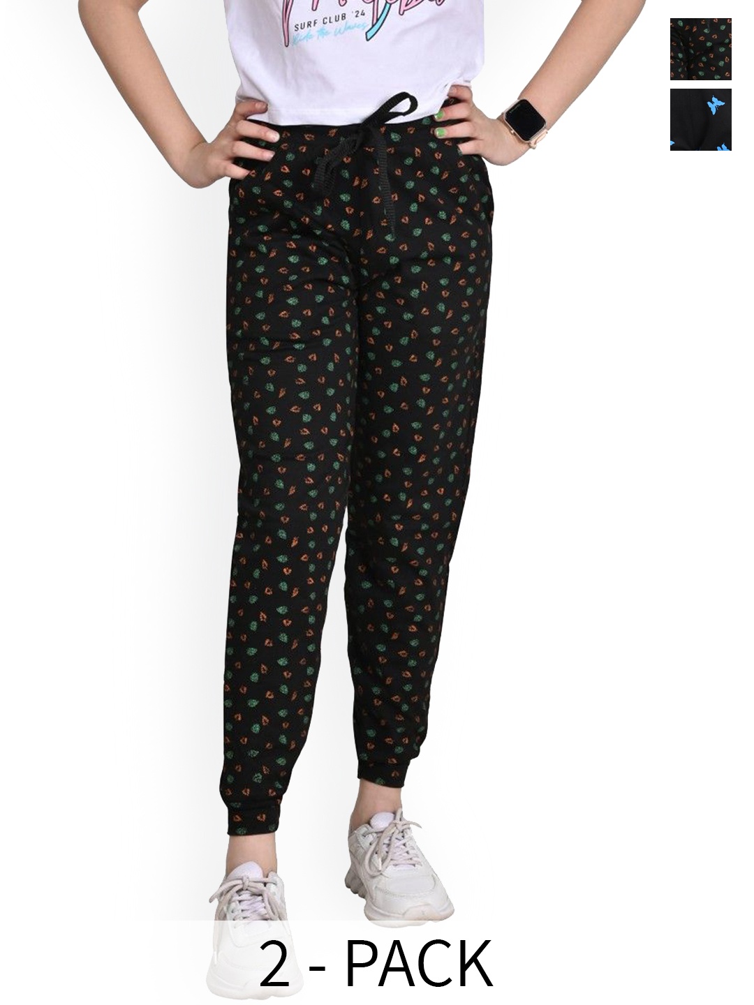 

BAESD Girls Pack Of 2 Cotton Joggers, Black