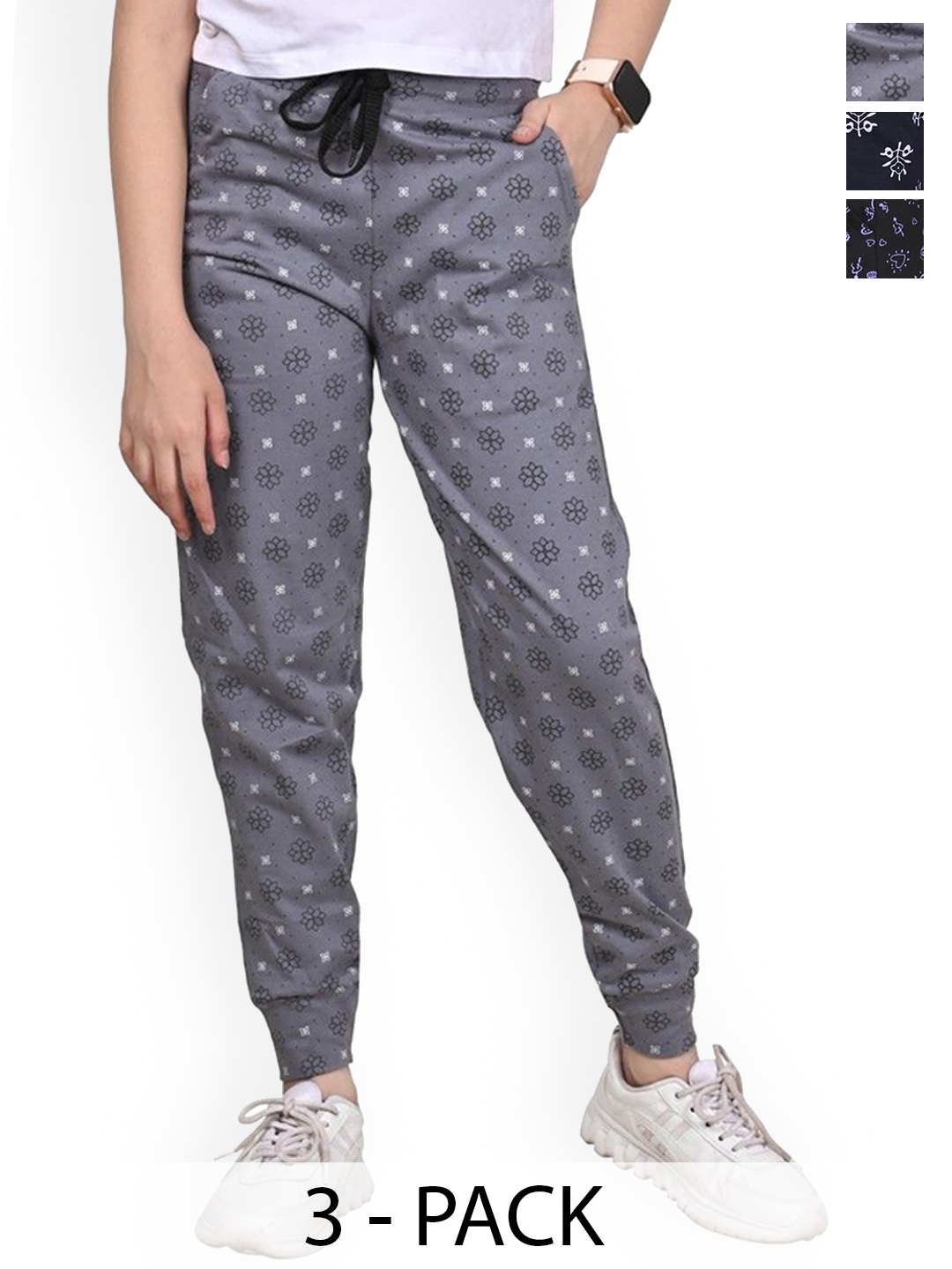 

BAESD Girls Pack Of 3 Pure Cotton Joggers, Grey