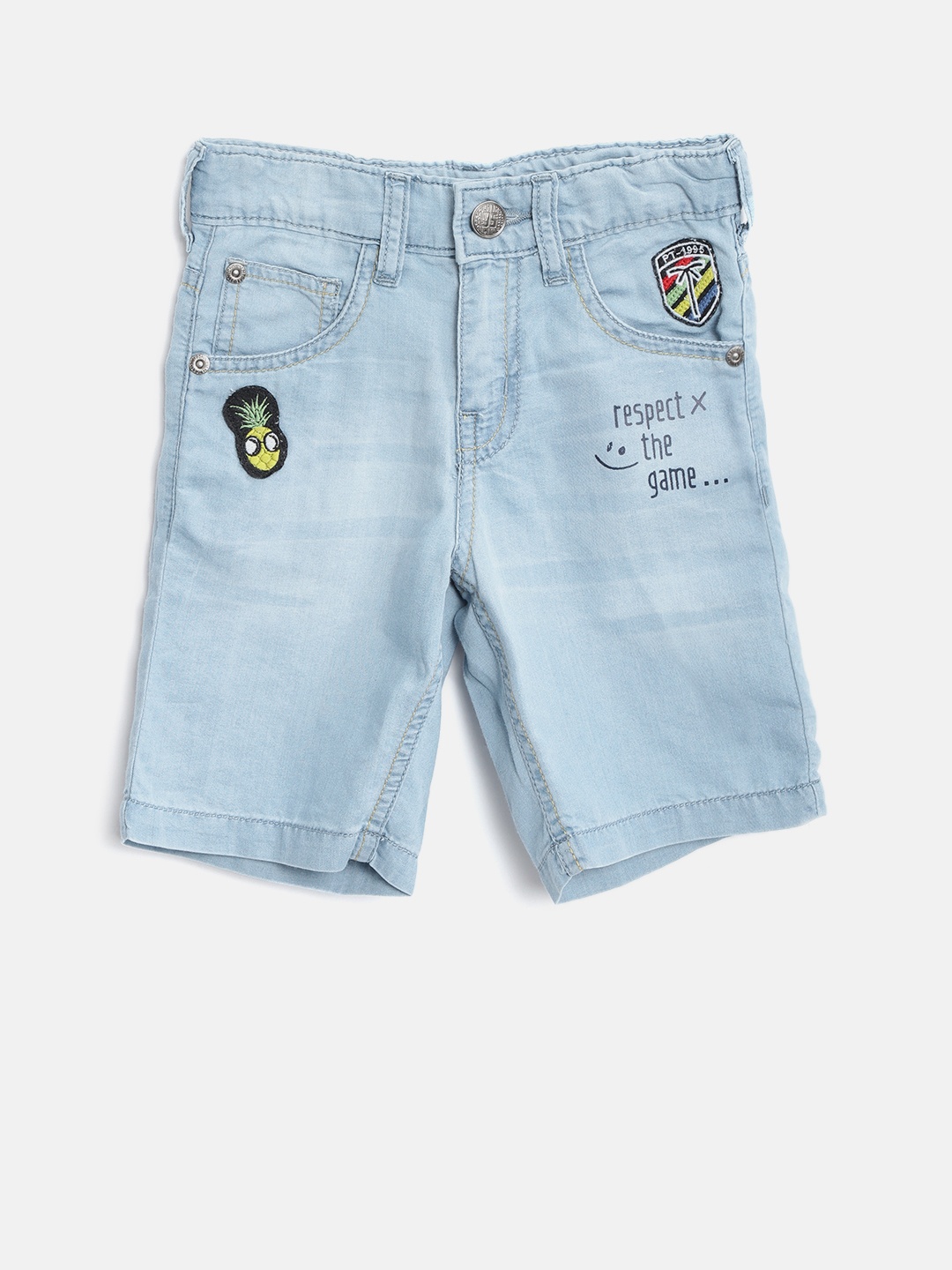 

Palm Tree Boys Blue Washed Regular Fit Denim Shorts