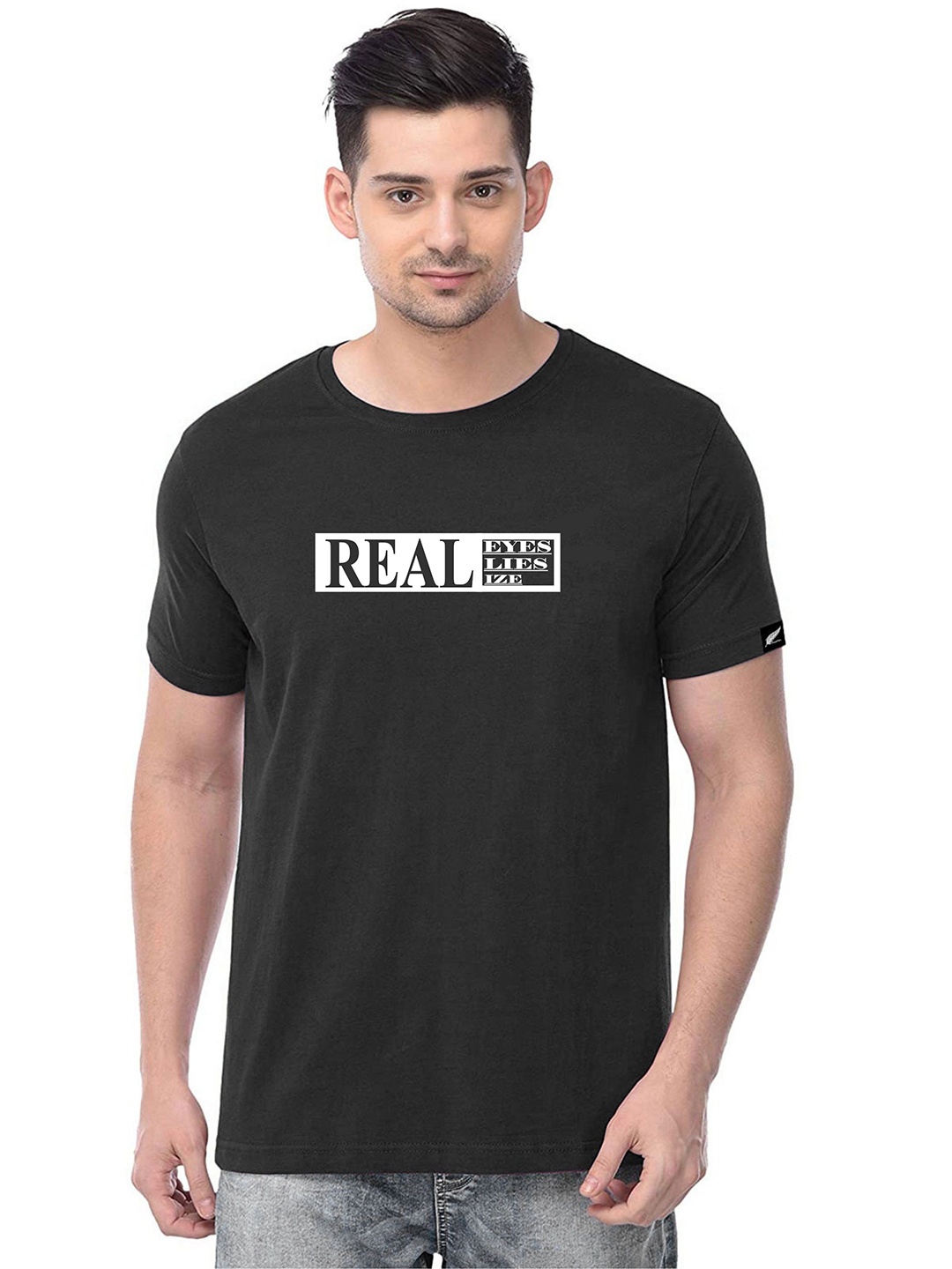 

Polo Plus Typography Printed Bio Finish Casual T-Shirt, Black