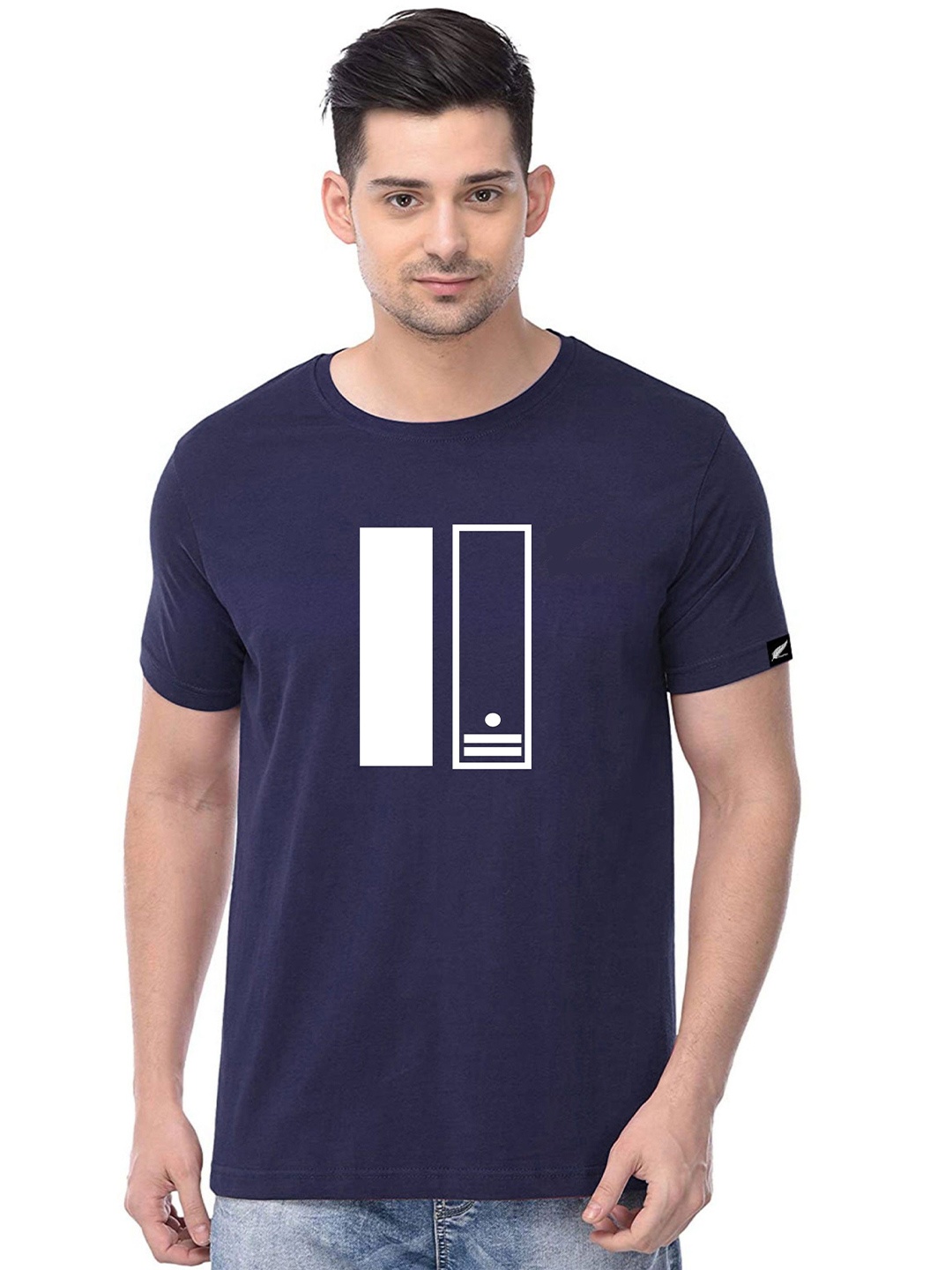 

Polo Plus Geometric Printed Bio Finish T-shirt, Navy blue