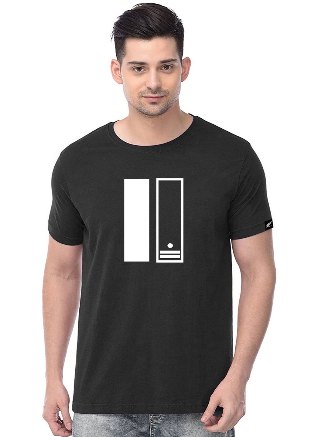 

Polo Plus Graphic Printed Bio Finish Cotton Casual T-shirt, Black