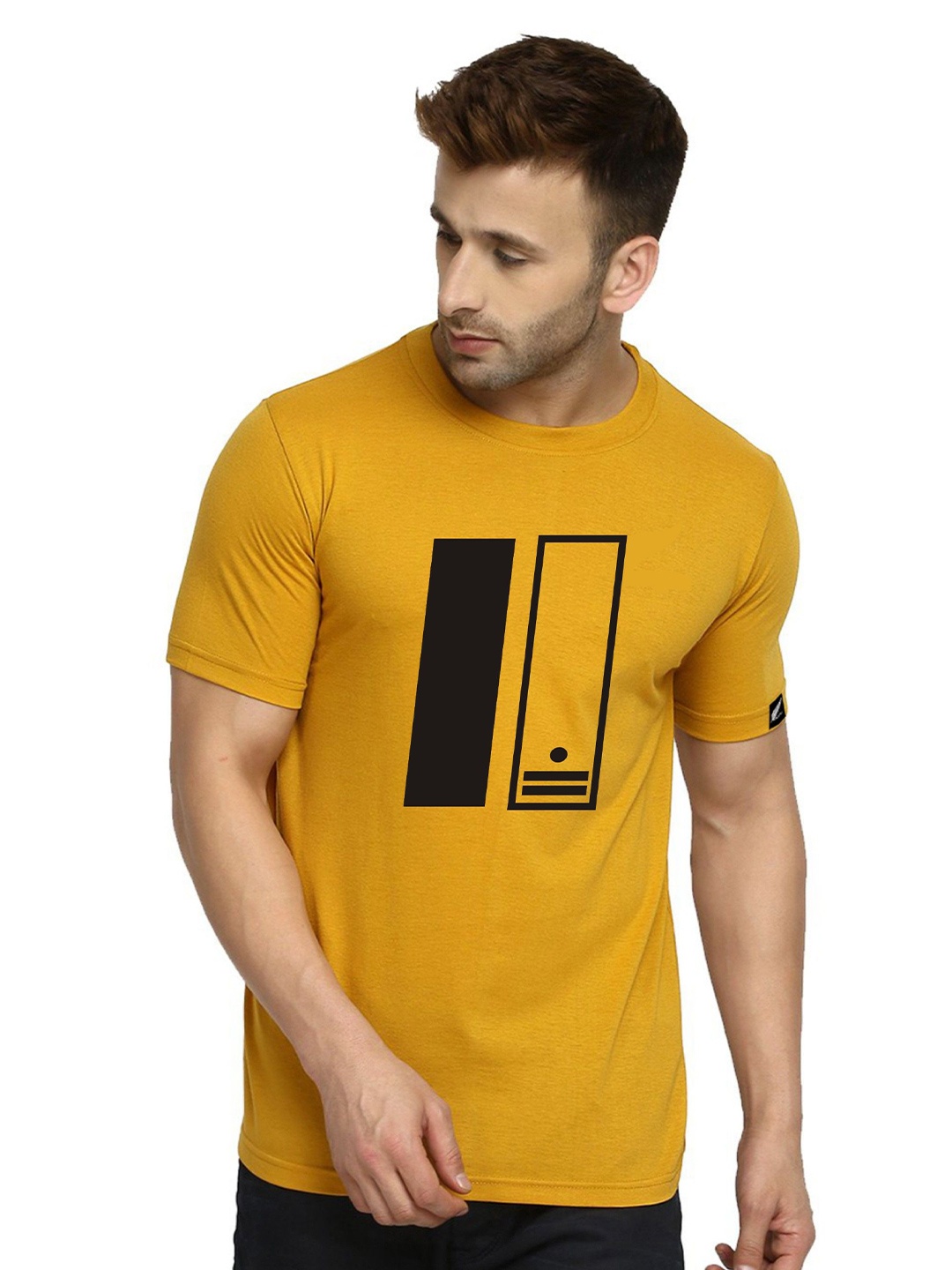 

Polo Plus Graphic Printed Bio Finish Casual T-Shirt, Mustard