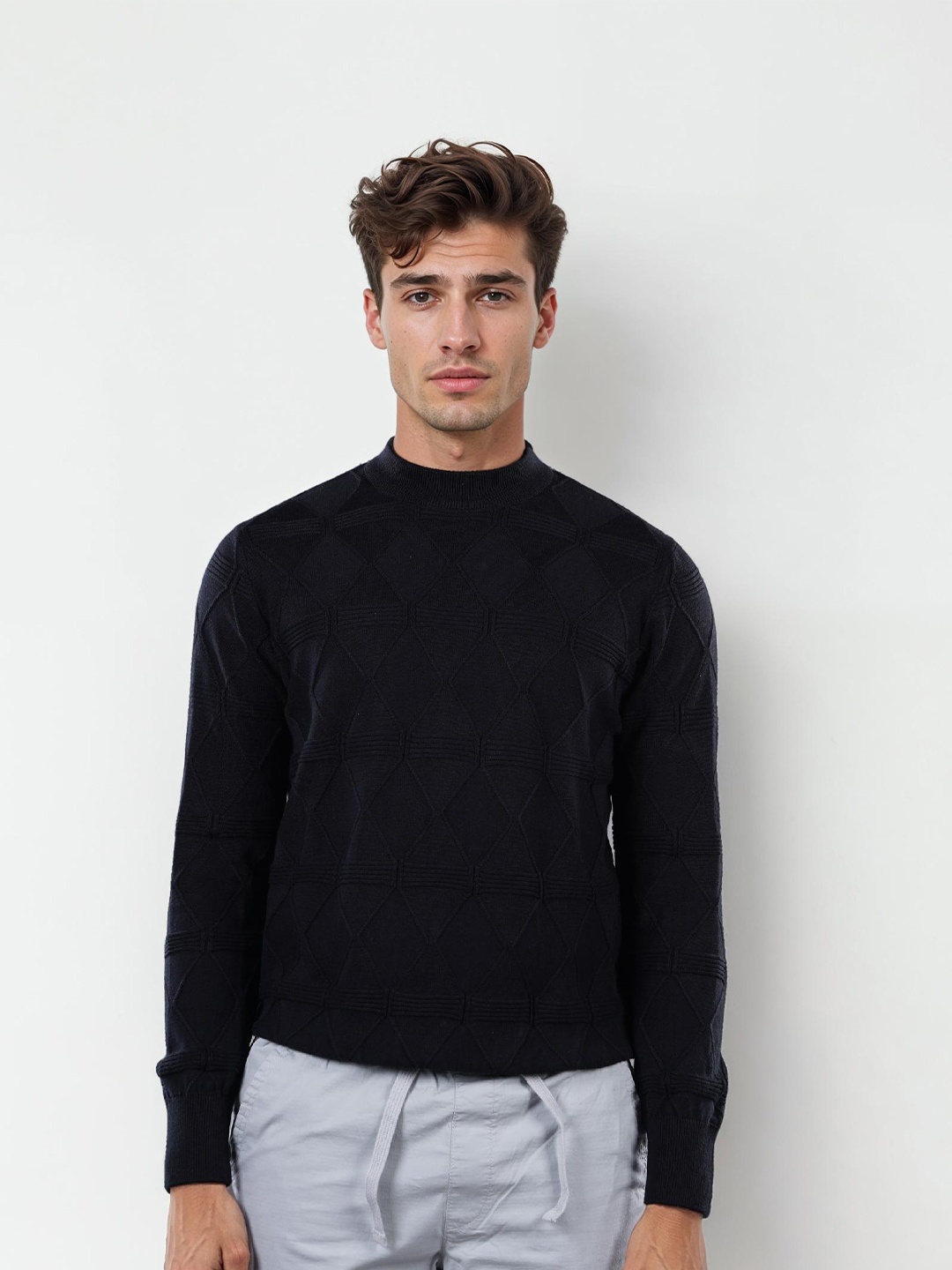 

Celio Round Neck Cotton Pullover, Black