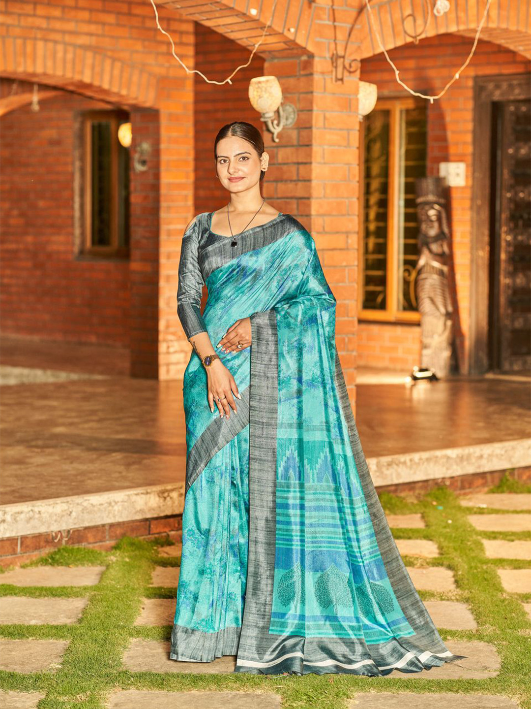 

Kandora Saree, Turquoise blue