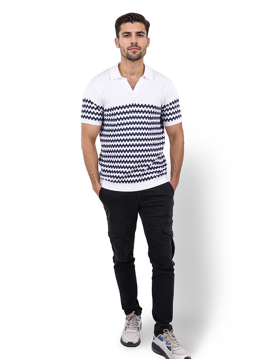 

Celio Printed Polo Collar Flat Knit T-shirt, White